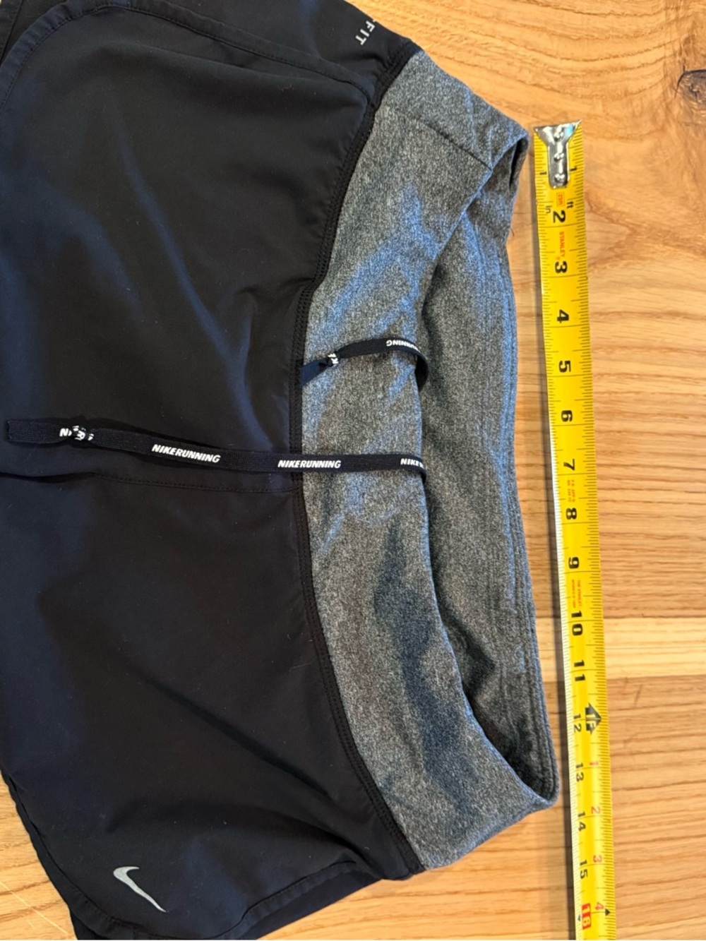 Nike Dry Fit Black Shorts with Gray Waistband - Picture 3 of 5